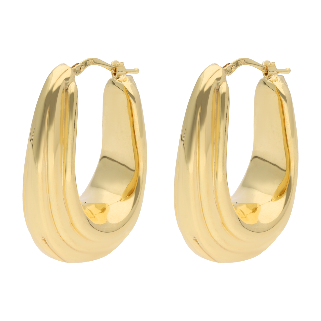 Arracadas oval textura 14K