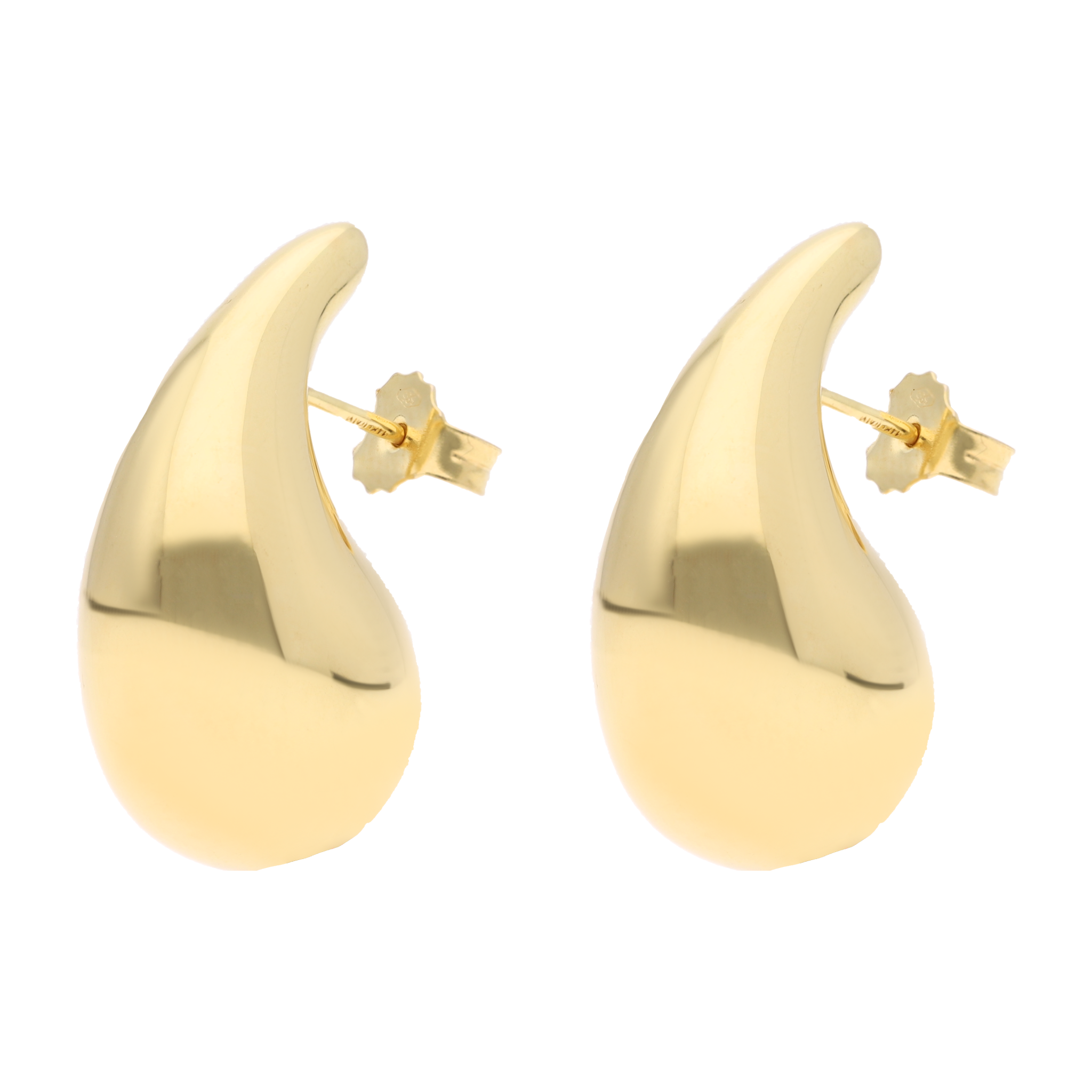 Aretes gota huecos 14K