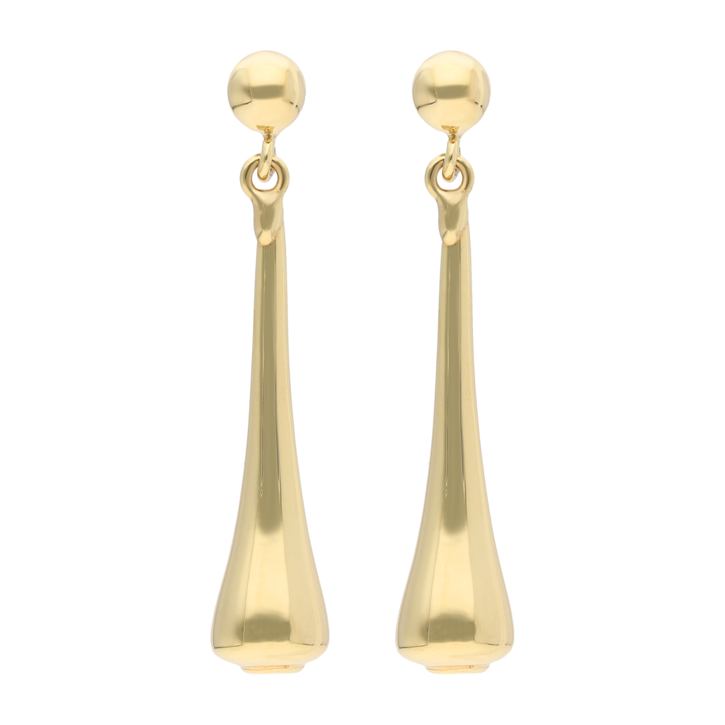 Aretes largos huecos 14K