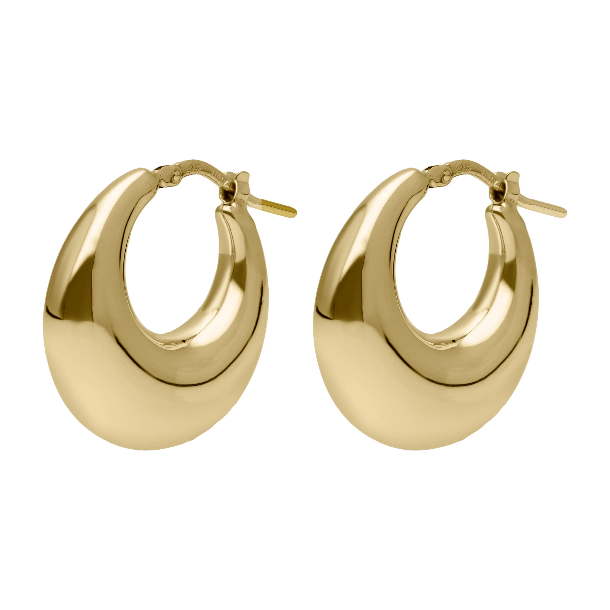 Arracadas circulares huecas 14K