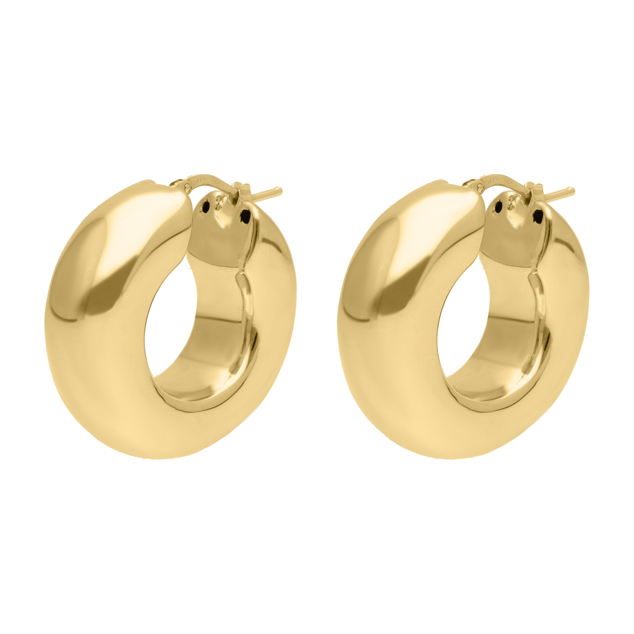Arracadas huecas chunky 14K