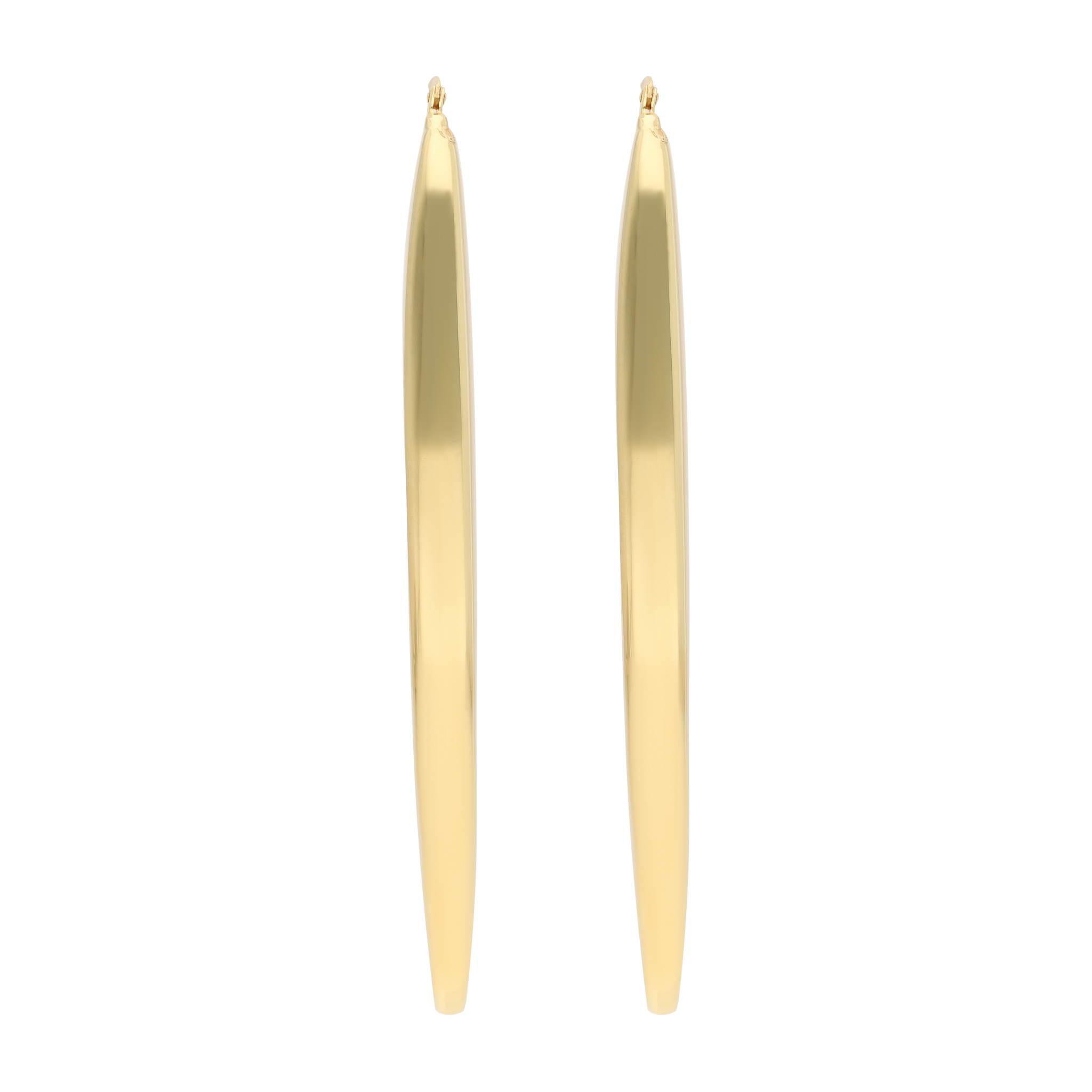 Arracadas grandes largas rectangulares 14K