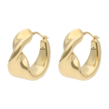 Arracadas huecas chuecas 14K