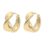 Arracadas huecas chuecas 14K