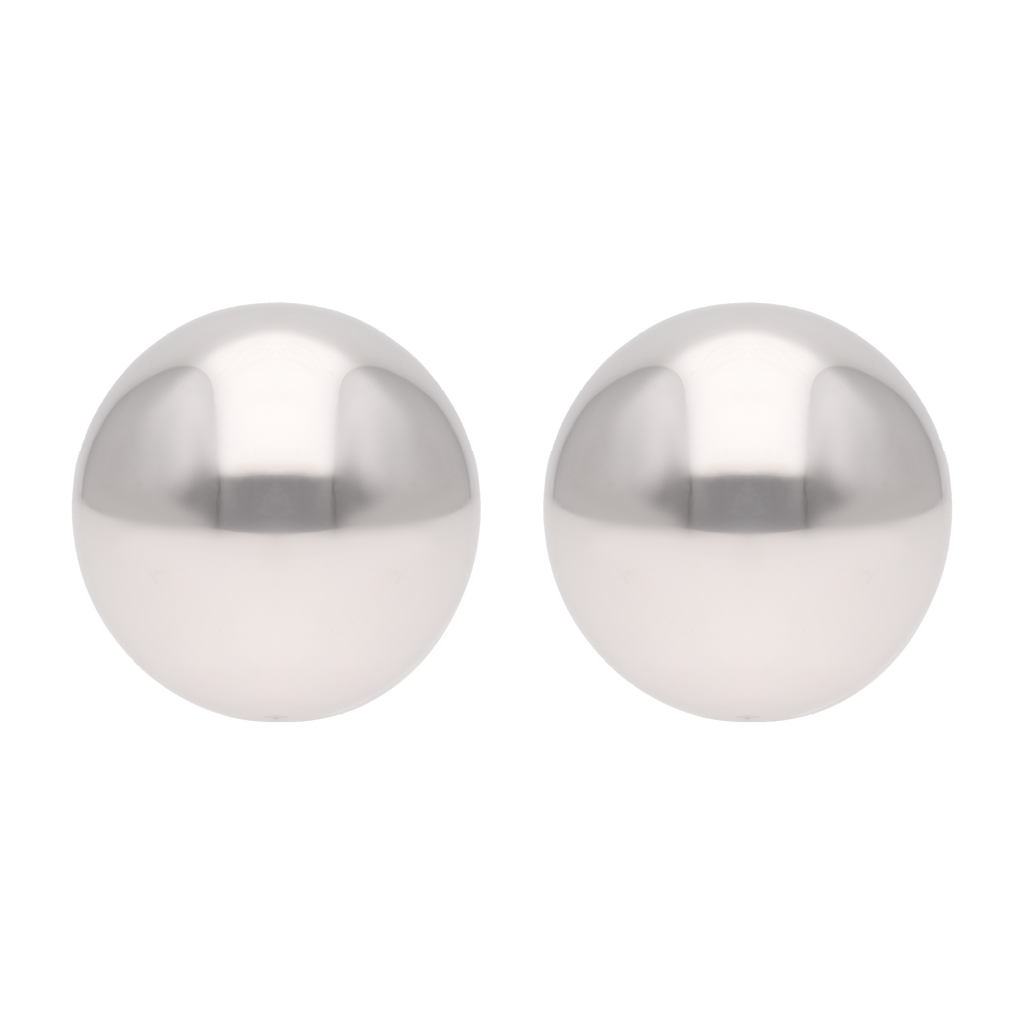 Aretes bola grande huecos 14K
