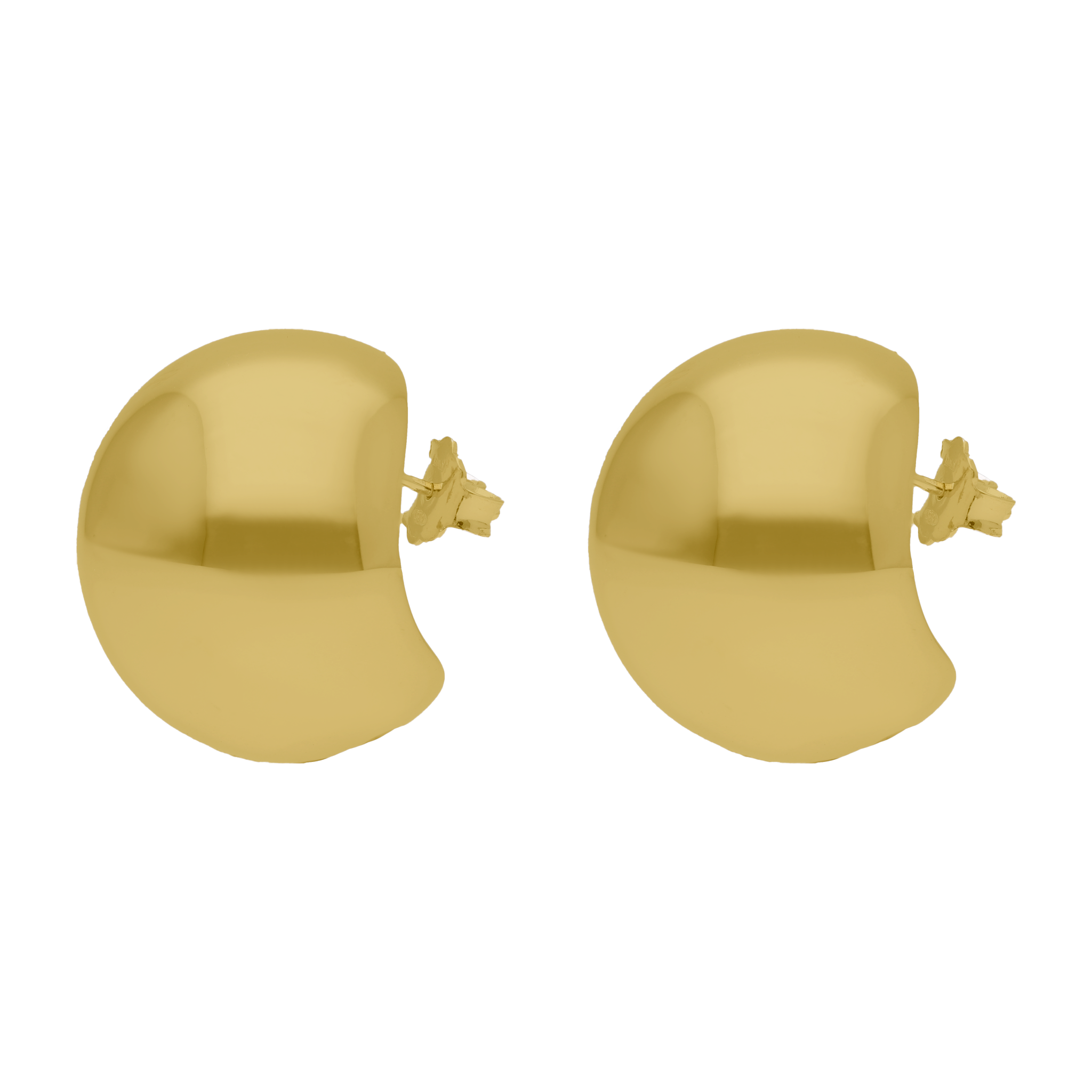 Aretes bola grande huecos 14K