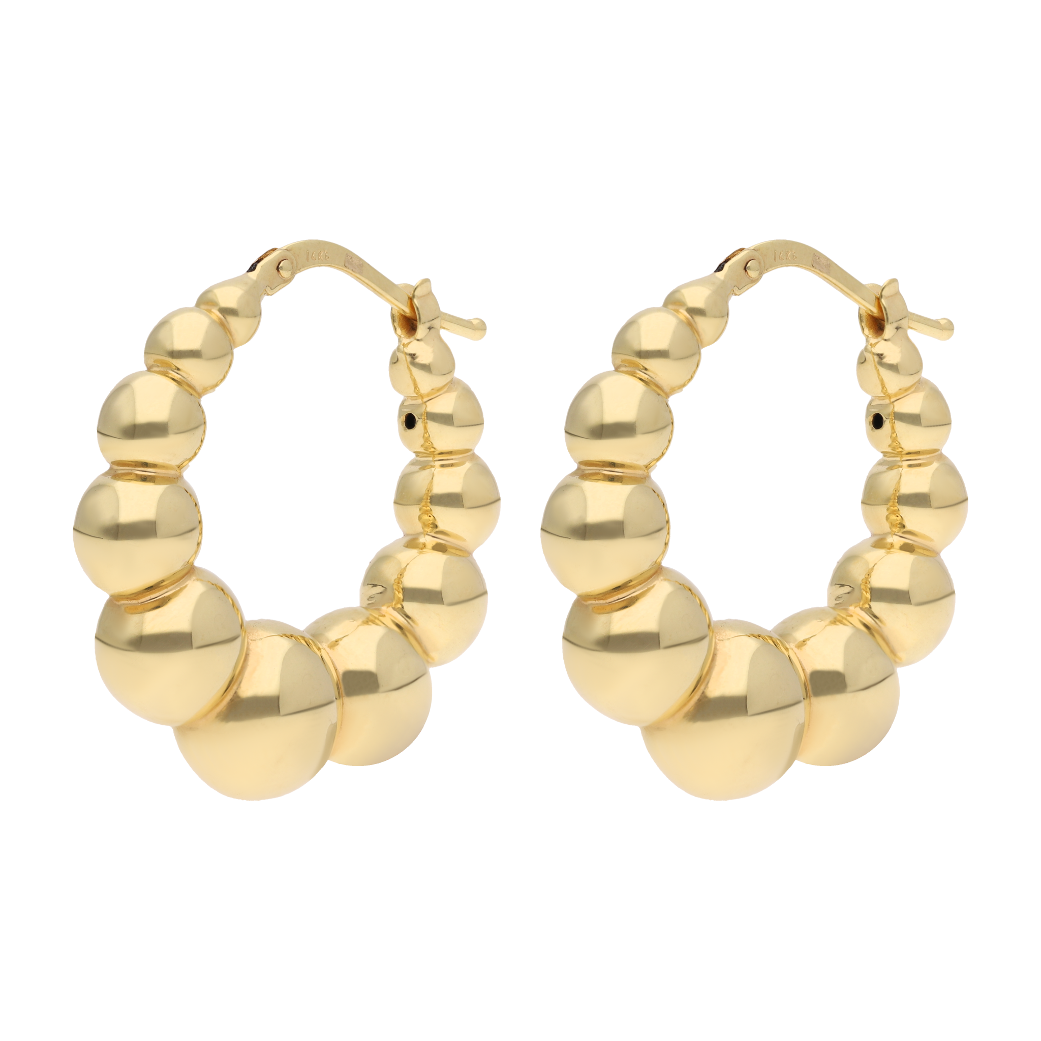 Arracadas bolas huecas 14K