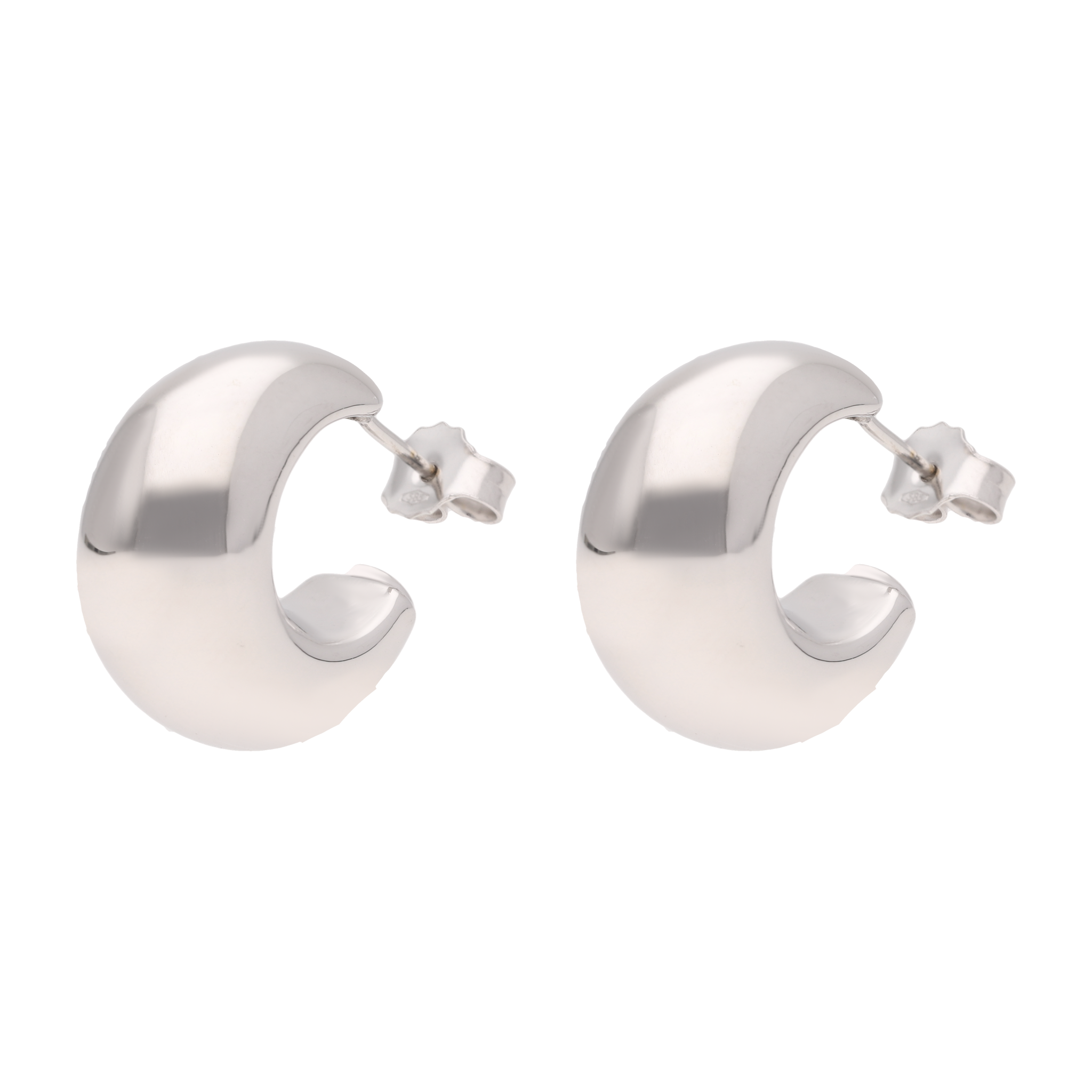 Arracadas pequeñas media luna chunky 14K