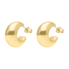 Arracadas pequeñas media luna chunky 14K