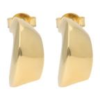 Medias arracadas huecas orejas 14K