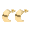Medias arracadas huecas orejas 14K