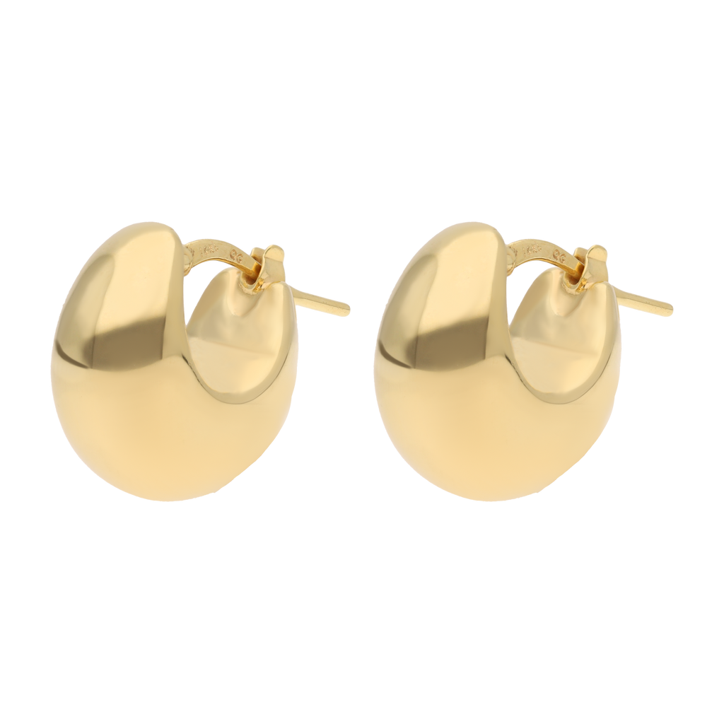 Arracadas gordas huecas 14K