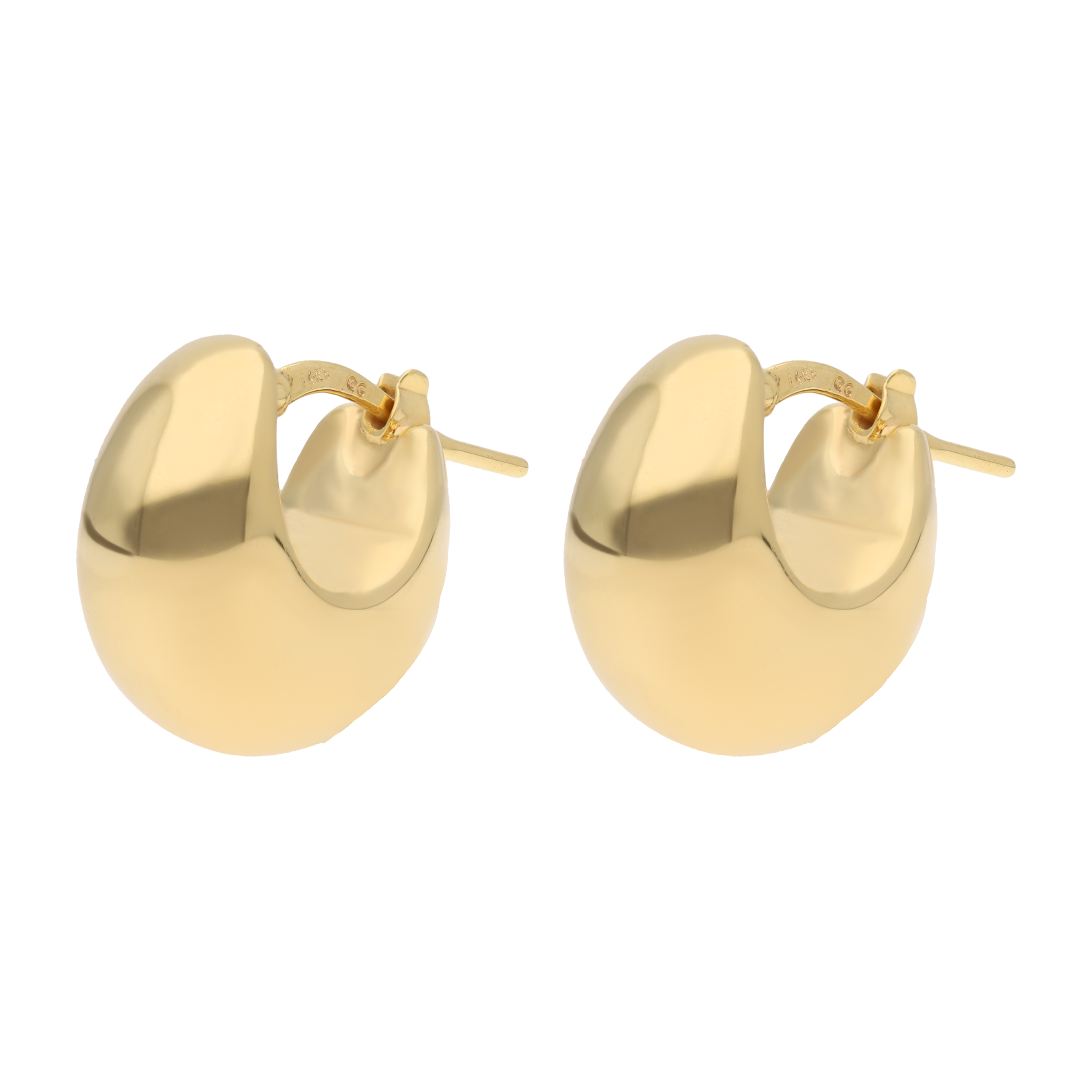 Arracadas gordas huecas 14K
