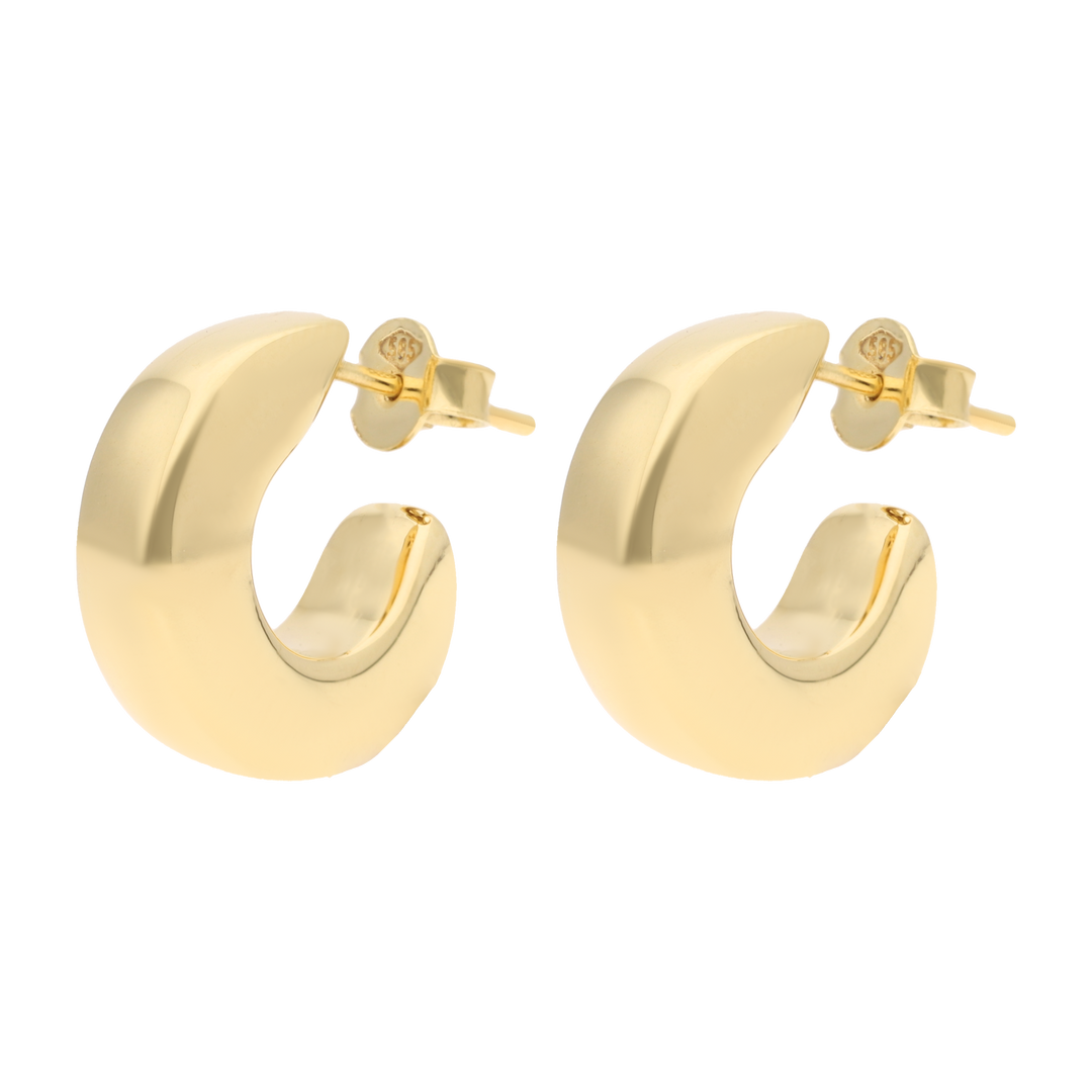 Medias arracadas 6mm huecas 14K