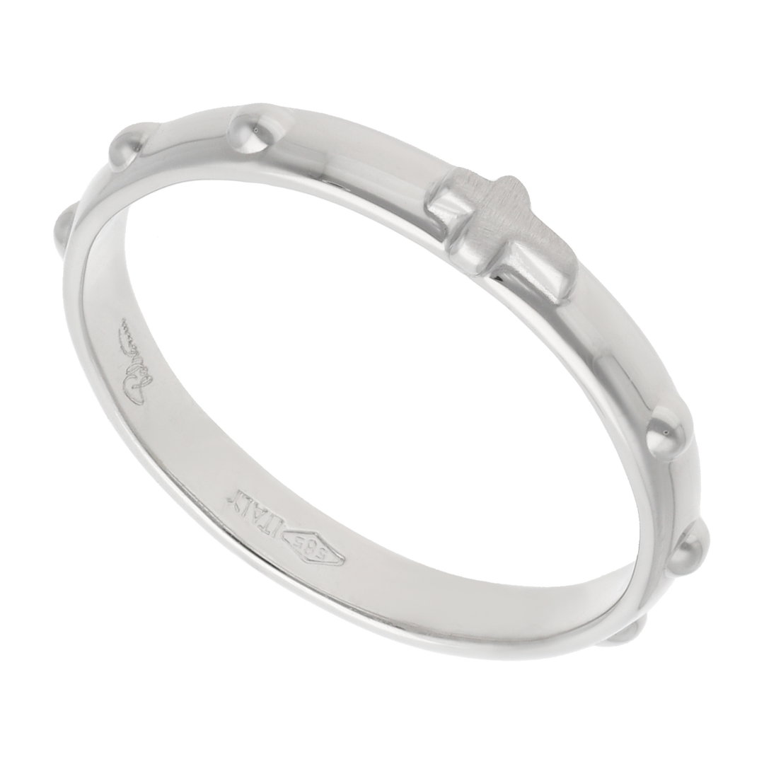 Anillo misterio oro blanco 14K