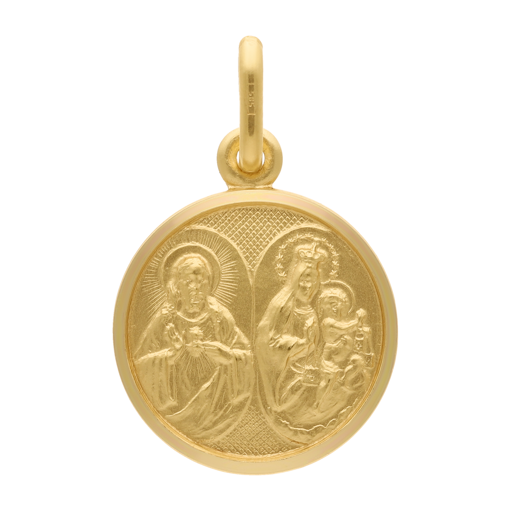 Medalla mate Virgen del Carmen 14K