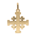 Cruz Jerusalén mate y lisa 14K