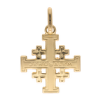 Cruz Jerusalén mate y lisa 14K