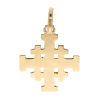 Cruz Jerusalén mate y lisa 14K