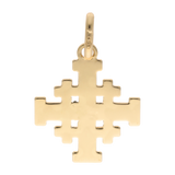 Cruz Jerusalén mate y lisa 14K