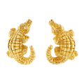 Aretes cocodrilo oro amarillo 14K