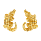 Aretes cocodrilo oro amarillo 14K