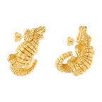 Aretes cocodrilo oro amarillo 14K
