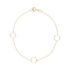 Pulsera círculos diamantados 14K