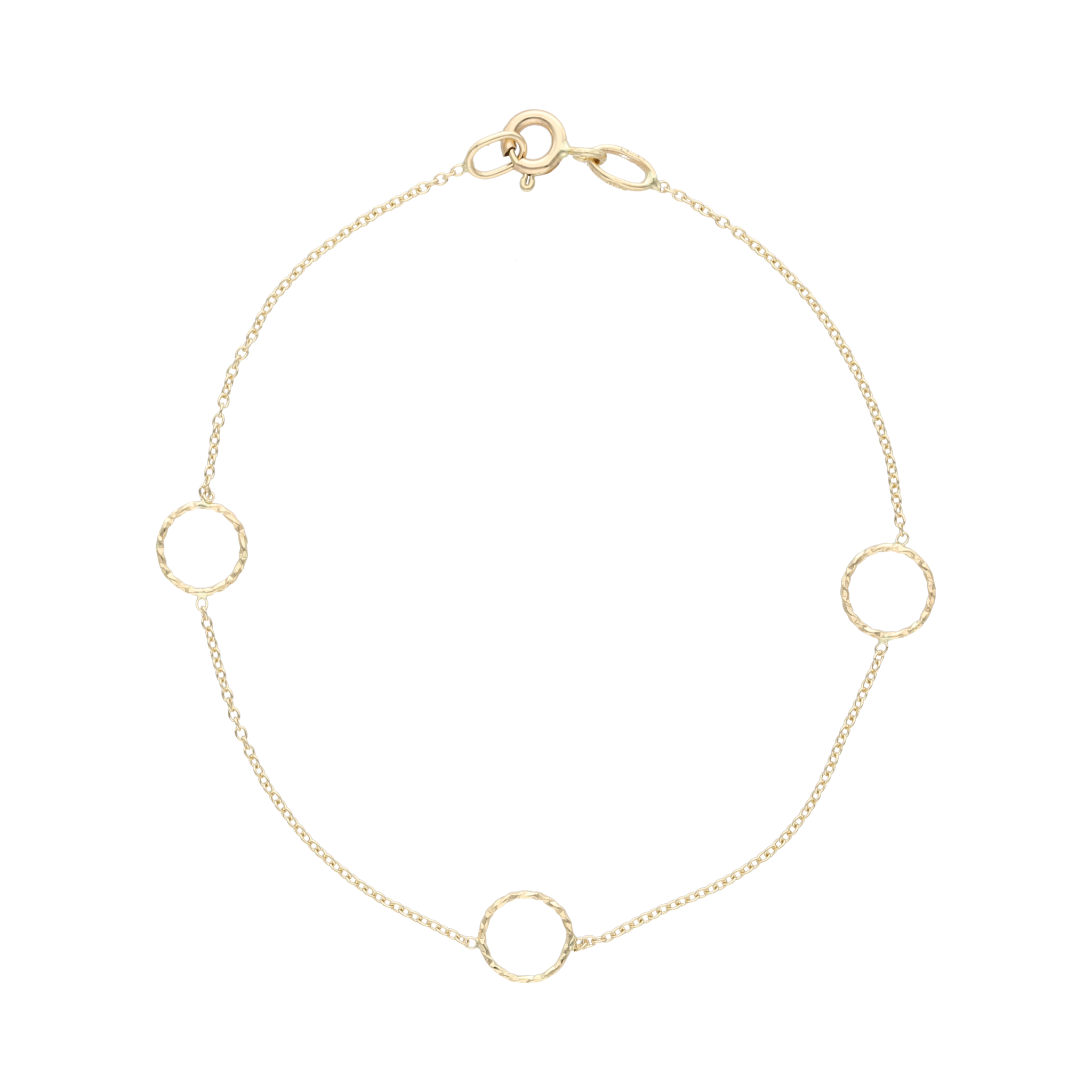 Pulsera círculos diamantados 14K
