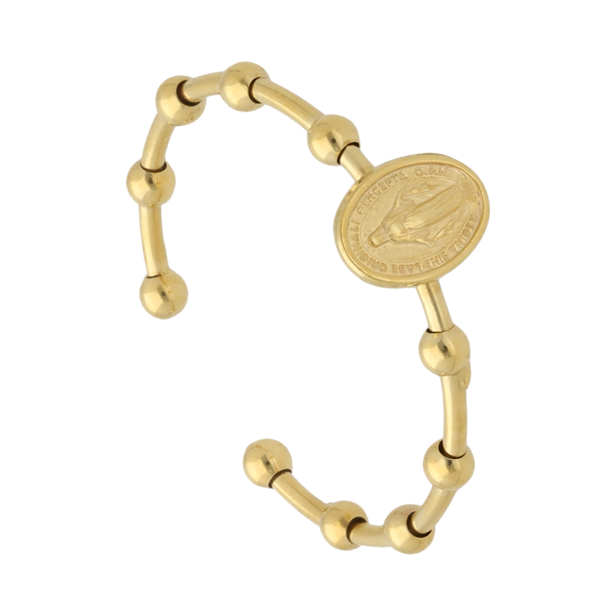 Anillo misterio Virgen Milagrosa 14K