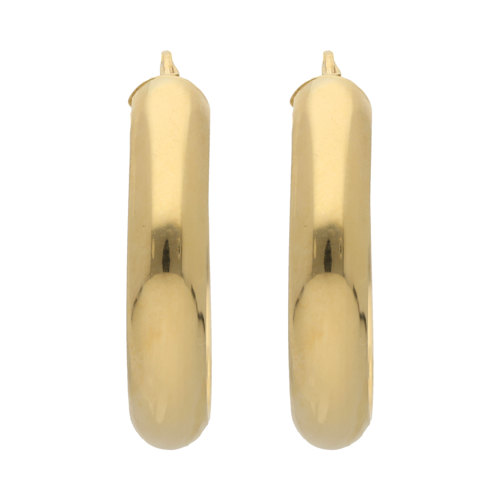 Arracadas huecas oro amarillo 14K