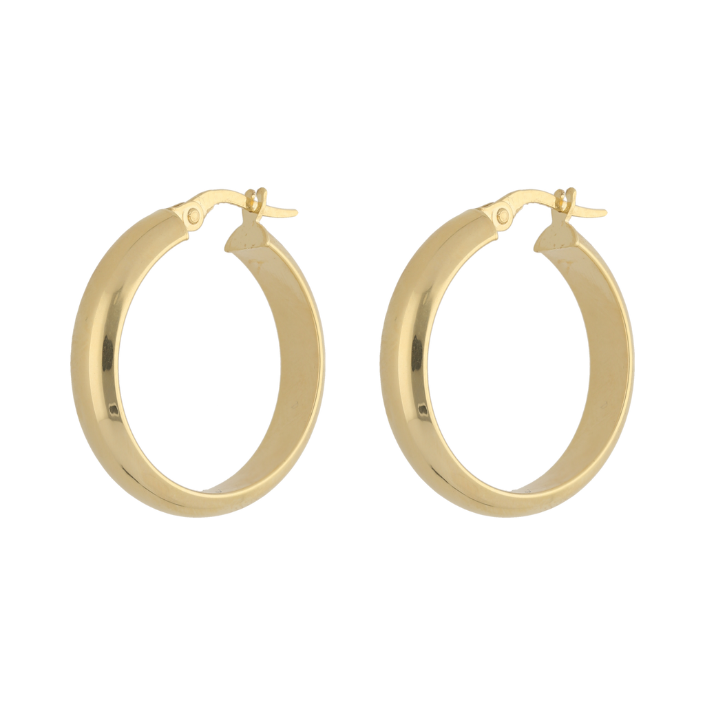 Arracadas huecas oro amarillo 14K