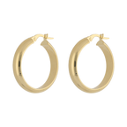 Arracadas huecas oro amarillo 14K