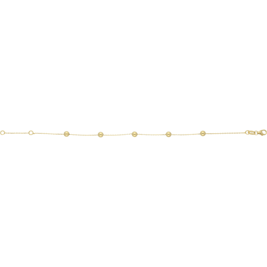 Pulsera bolas huecas 14K