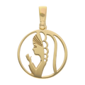 Medalla lisa figura Virgen Niña 14K