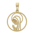 Medalla mate figura Virgen Niña 14K