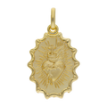 Medalla Sagrado Corazón bisel ondeado 14K