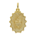 Medalla Sagrado Corazón bisel ondeado 14K