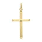 Cruz tubo oro amarillo 14K