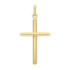 Cruz tubo oro amarillo 14K