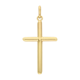 Cruz tubo oro amarillo 14K