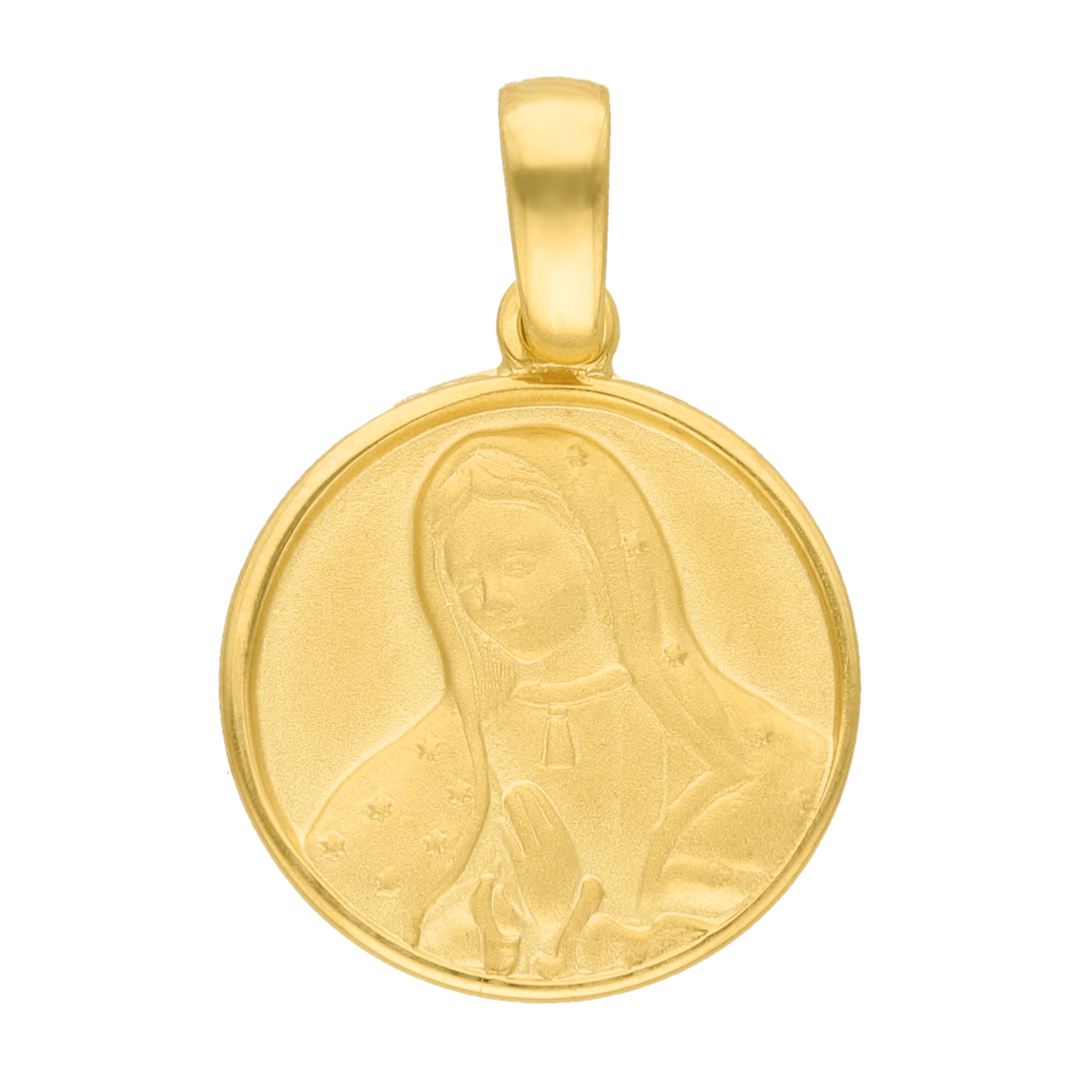 Medalla mate busto Guadalupe 14K