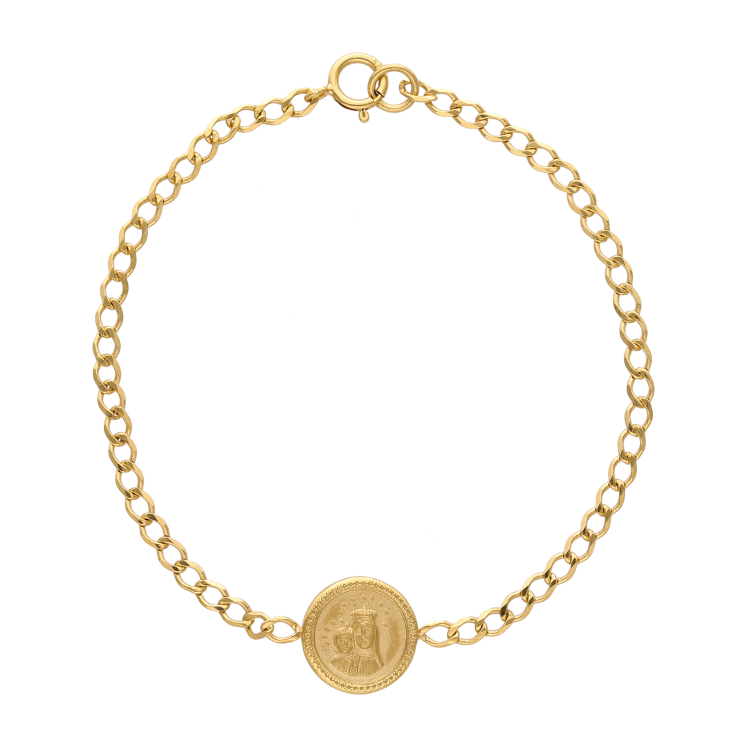 Pulsera escapulario Virgen del Carmen 14K