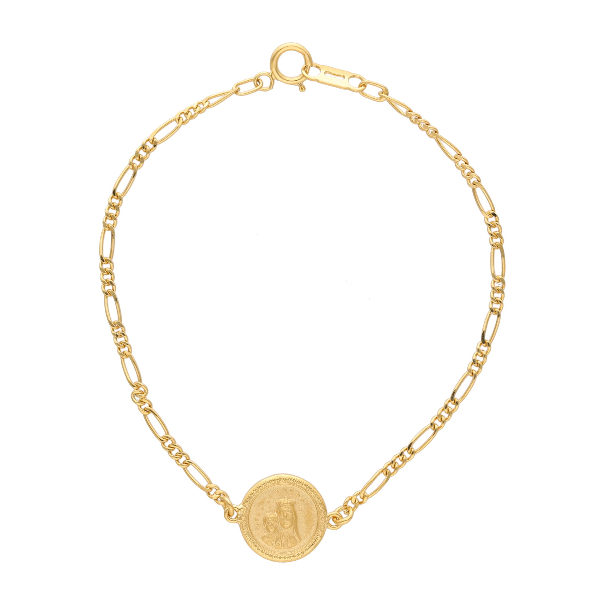 Pulsera escapulario Virgen del Carmen 14K