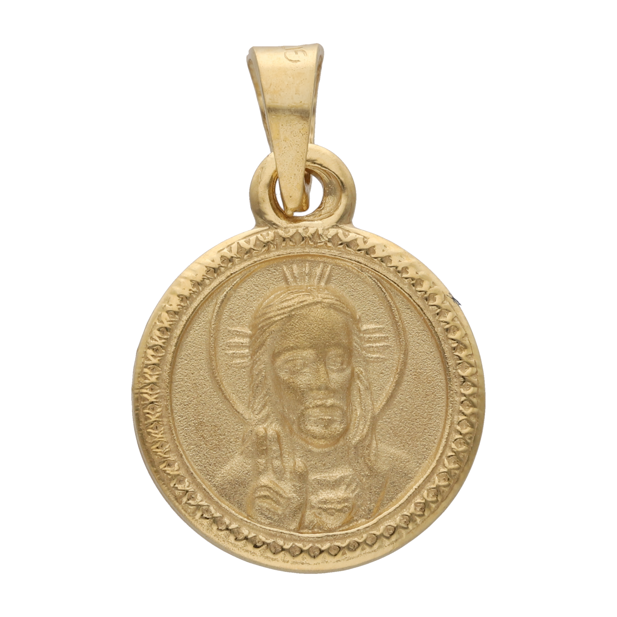 Medalla mate Virgen del Carmen 14K