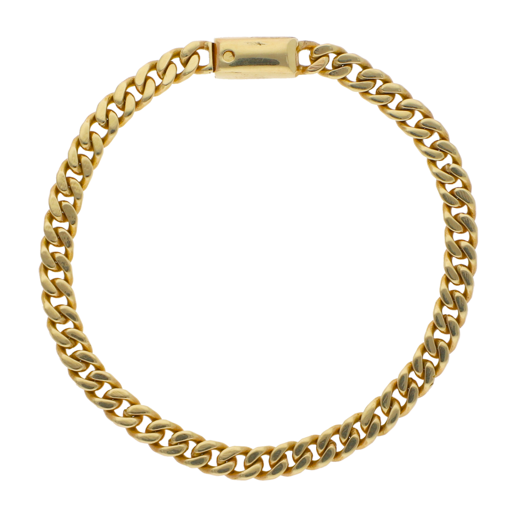 Esclava sólida barbada 14K