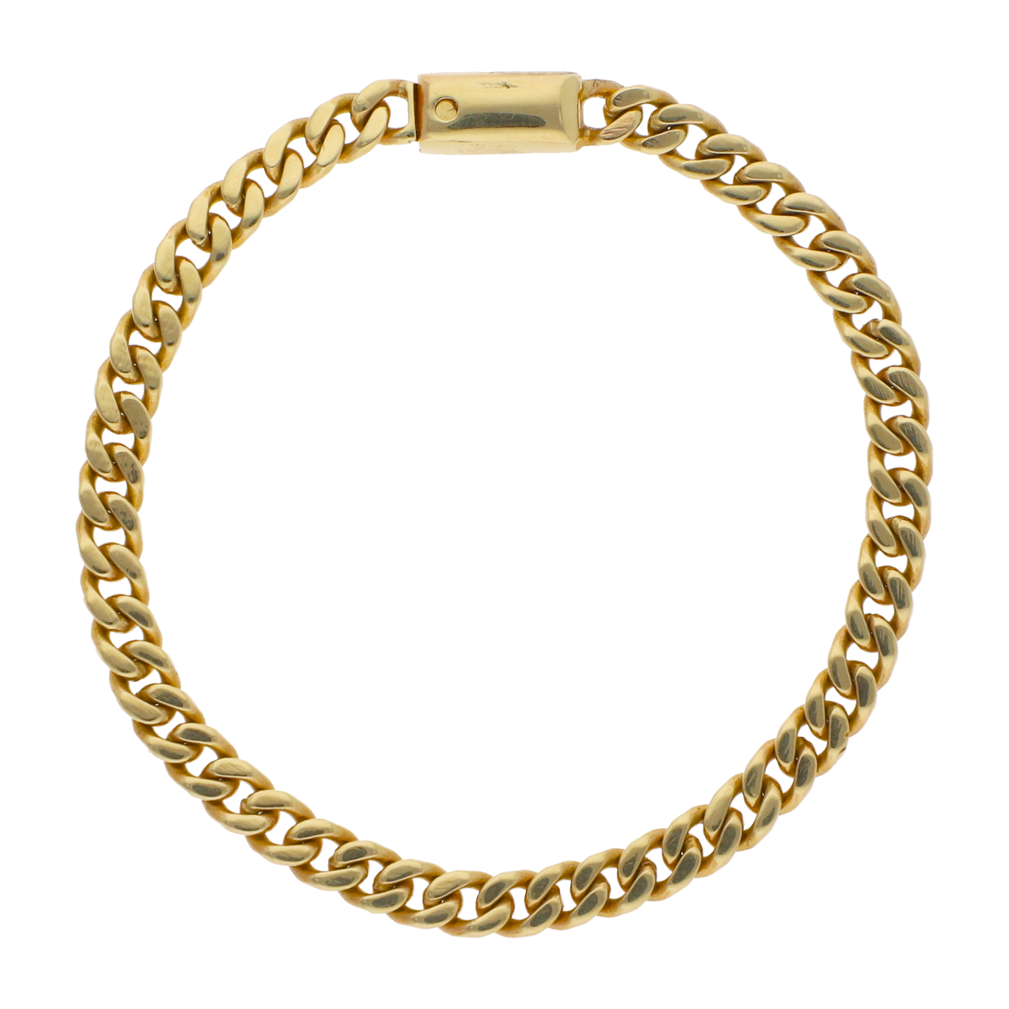 Esclava sólida barbada 14K