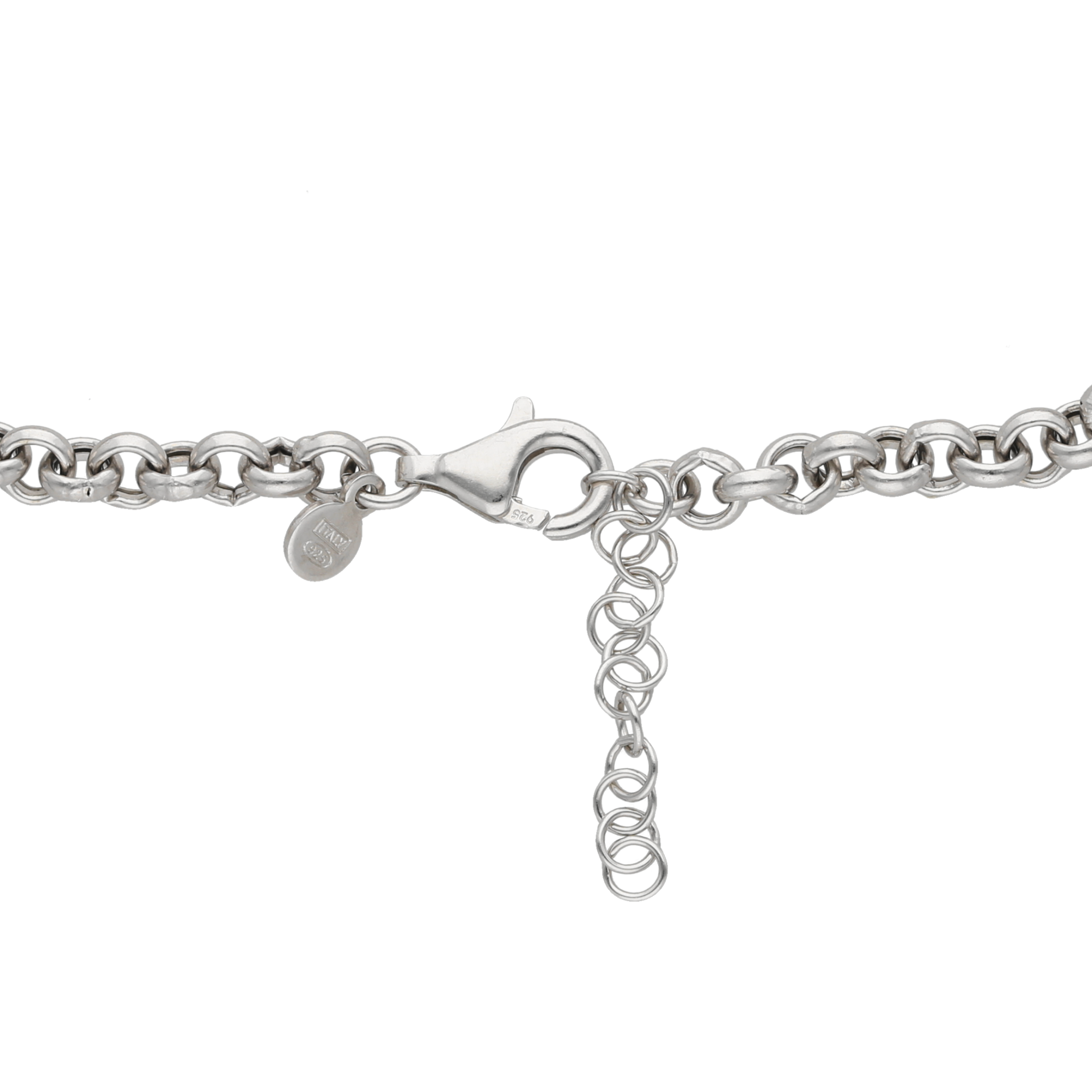 Pulsera rolo corazón plata dijes niños