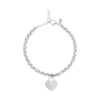 Pulsera rolo corazón plata dijes niños