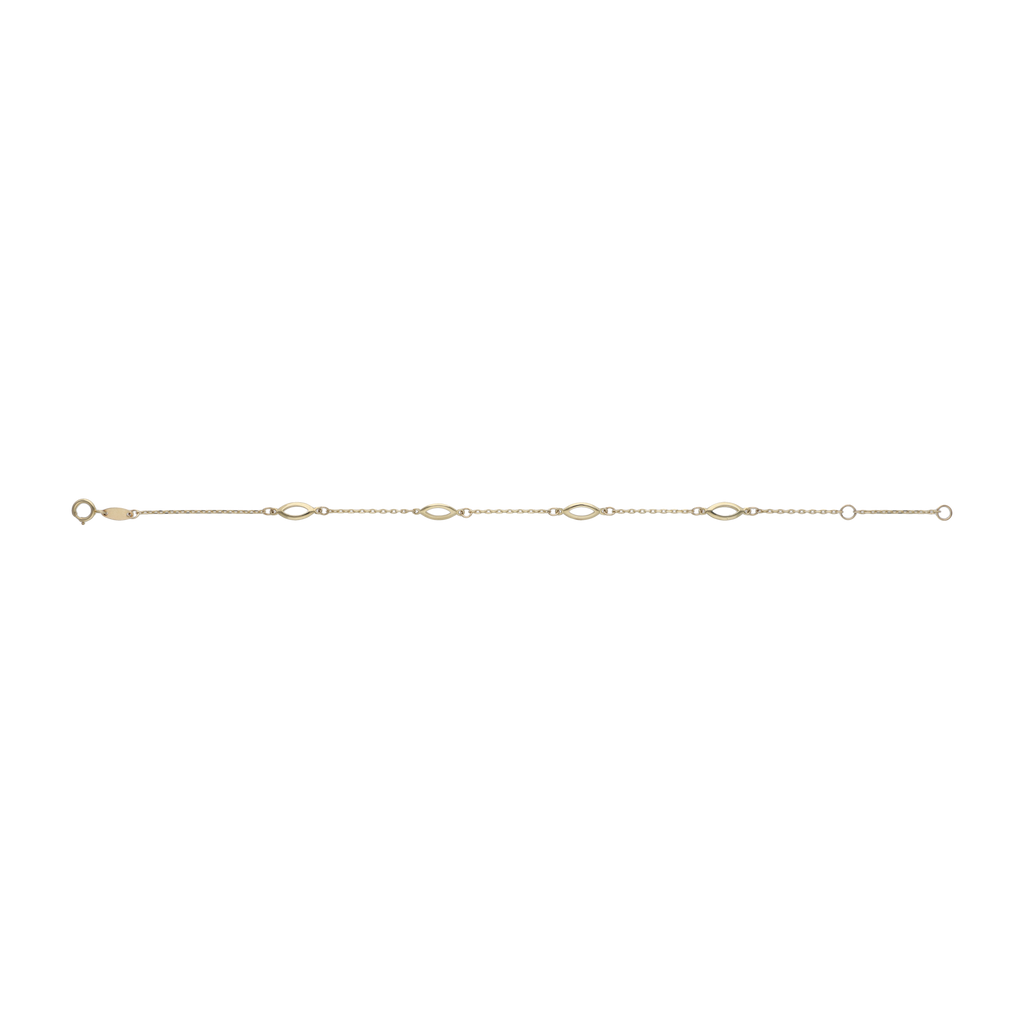 Pulsera cadena y eslabones semilla 10K